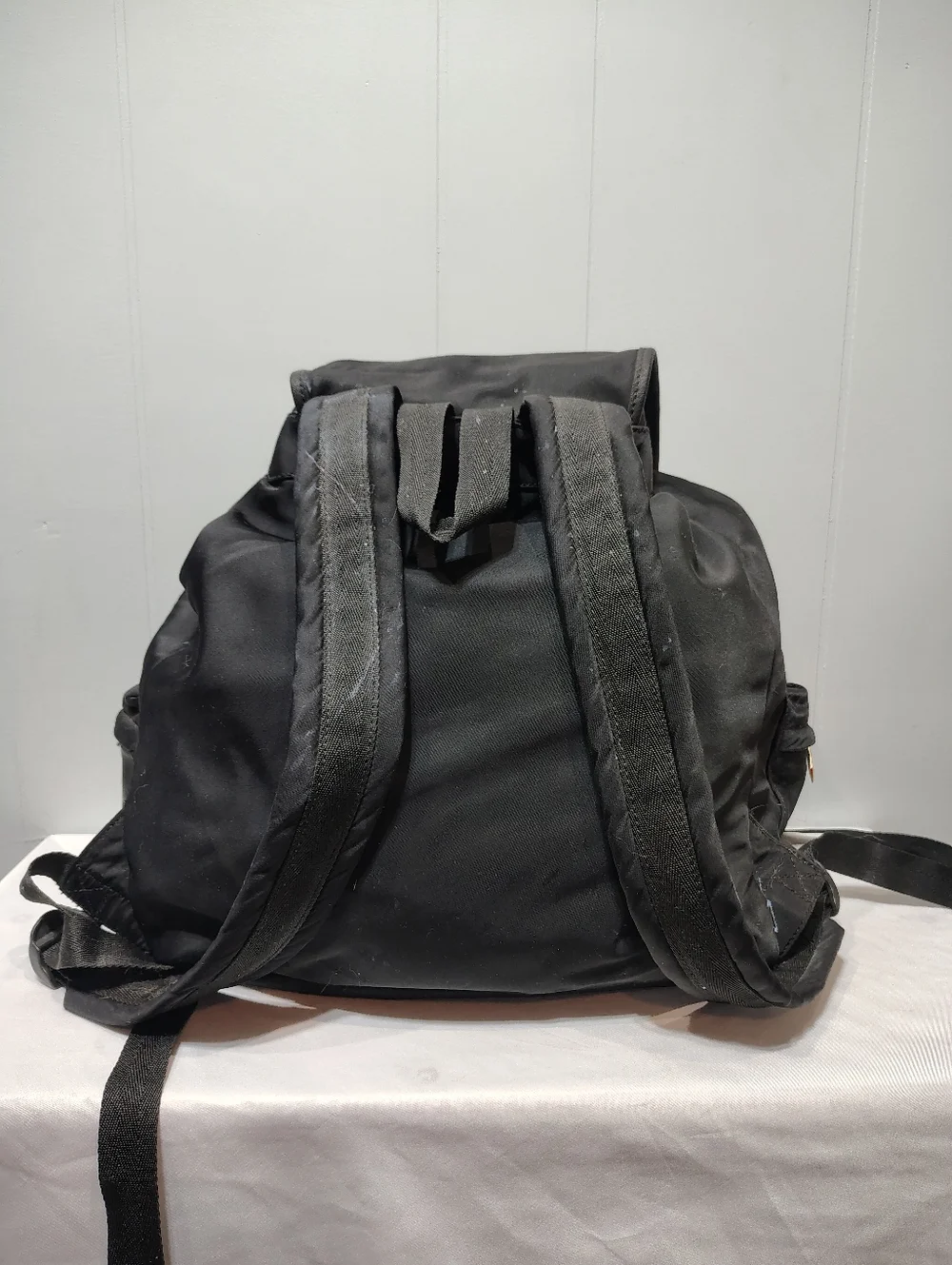 Vintage Kate Spade Black Nylon Backpack Large Travel Bag Gold Hardware Read